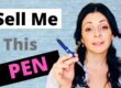 Muna showing a pen with the caption sell me this pen